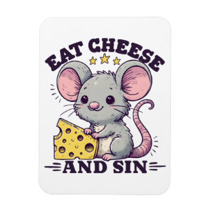 Magnet Flexible Manger du fromage et pécher