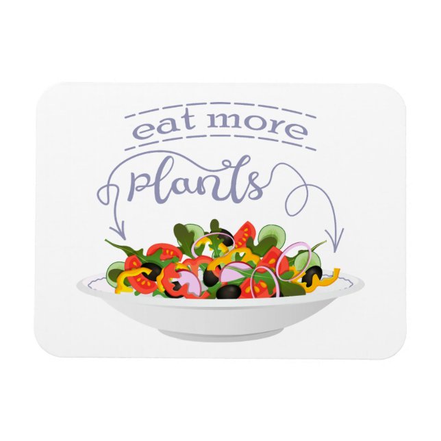 Magnet Flexible Mangez plus de plantes frais motivation salade let (Horizontal)