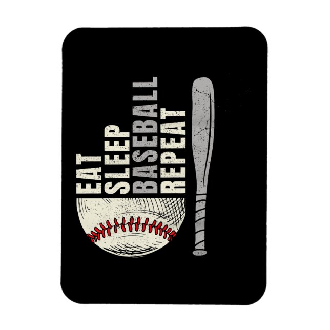 Magnet Flexible Mangez Sleep Baseball Répéter Funny Baseball Playe (Vertical)