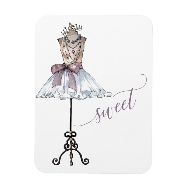 Magnet Flexible Mannequin Whimsical "sucré" avec Tutu (Vertical)
