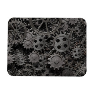 Magnet Flexible Many old rusty metal gears or machine