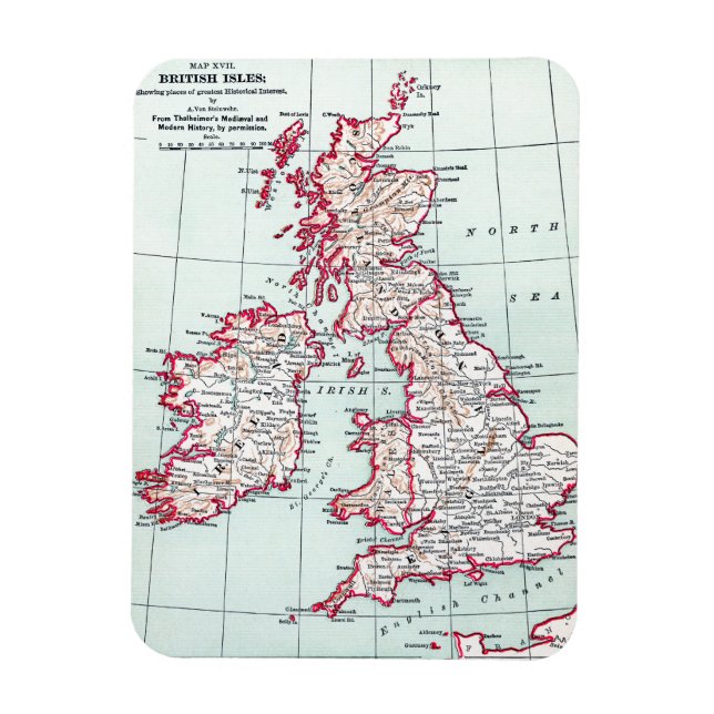 Magnet Flexible MAP : BRITISH ISLES, c1890 (Vertical)