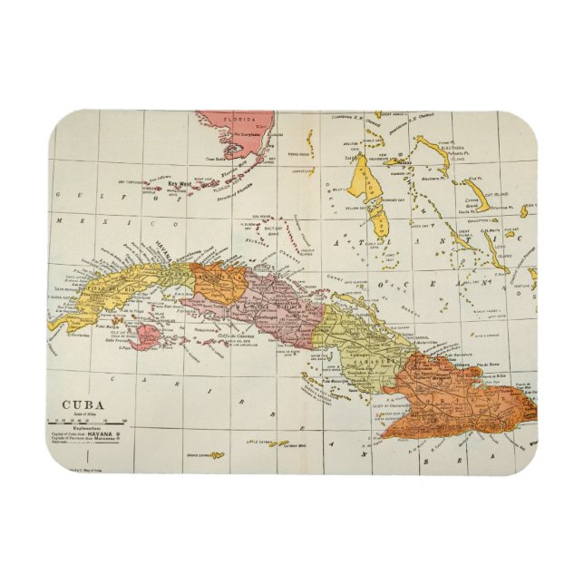 MAGNET FLEXIBLE MAP : CUBA, 1900 (Horizontal)