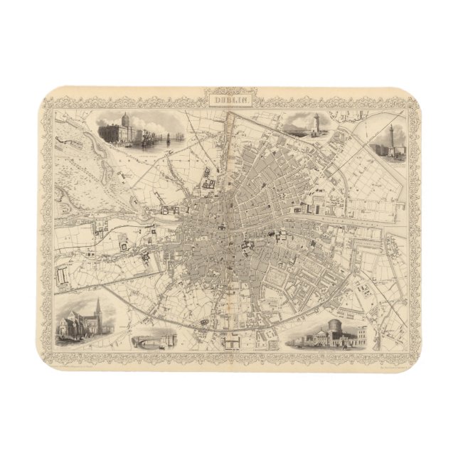 Magnet Flexible Map of Dublin, Irlande (Horizontal)