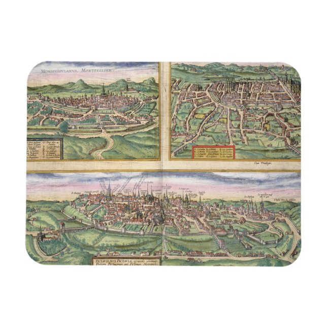 Magnet Flexible Map of Montpellier, Tours, and Poitiers, from 'Civ (Horizontal)