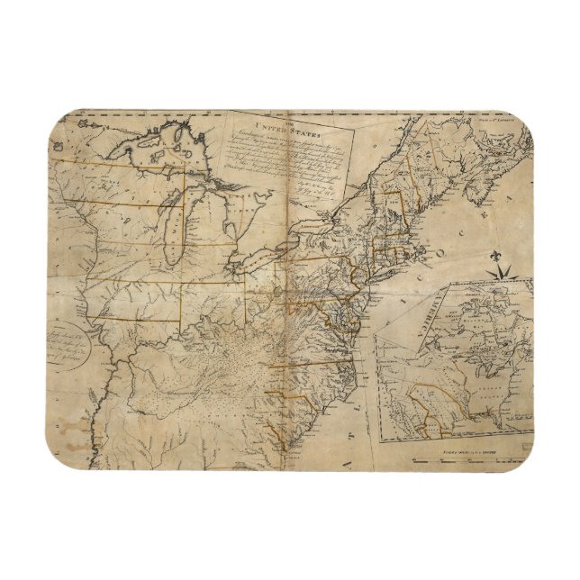 MAGNET FLEXIBLE MAP : USA, 1783 (Horizontal)