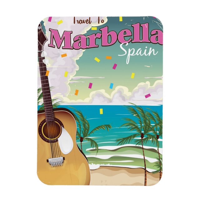 Magnet Flexible Marbella Espagne vintage vacances poster (Vertical)