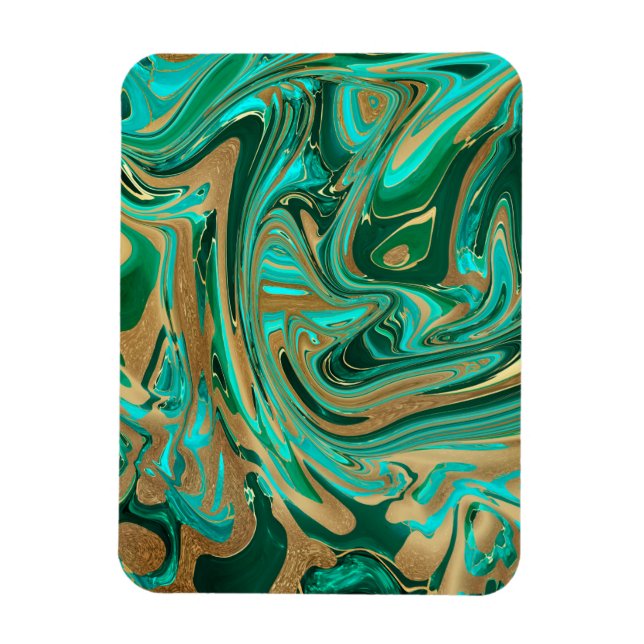 Magnet Flexible Marbre vert et or liquide (Vertical)