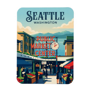 Magnet Flexible Marché Pike Place Washington