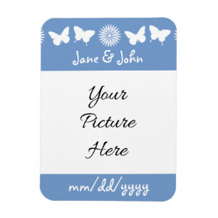Magnet Flexible Marguerites et papillons dans l'aimant Periwinkle