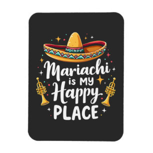 Magnet Flexible Mariachi est mon Happy Place Mexique Musique Saxop