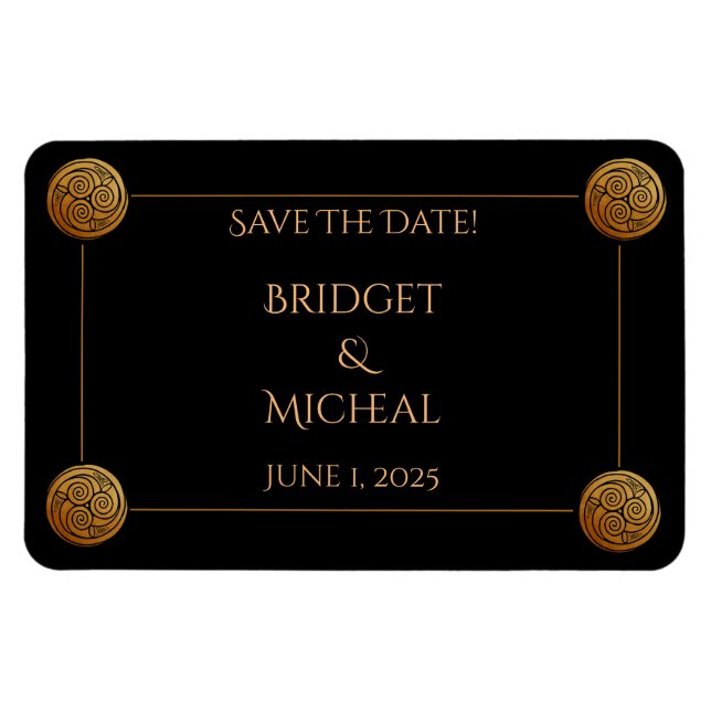 Magnet Flexible Mariage à swirl à noeud triple celtique (Horizontal)