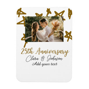 Magnet Flexible Mariage Anniversaire ajouter nom année image or ét