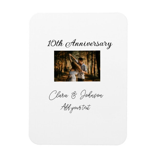 Magnet Flexible Mariage Anniversaire ajouter nom année image texte (Vertical)