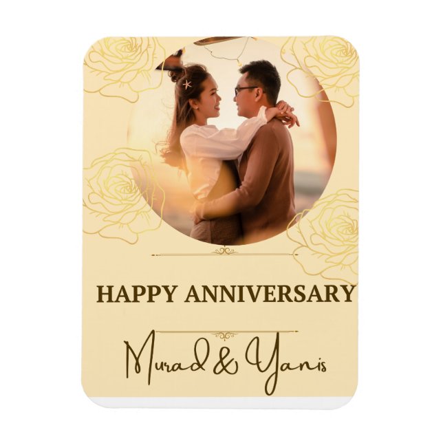 Magnet Flexible Mariage anniversaire personnalisé (Vertical)