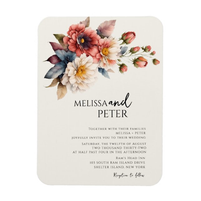 Magnet Flexible  Mariage aux fleurs sauvages  (Vertical)
