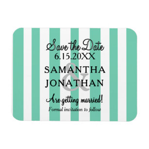 Magnet Flexible Mariage aux rayures vert mousse marine côtière et 