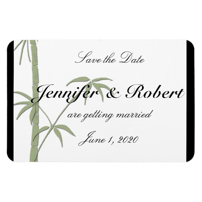 Magnet Flexible Mariage beauté Bambou Enregistrer la date (Horizontal)