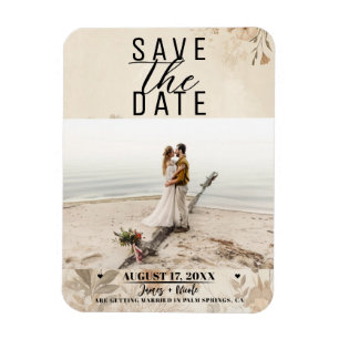 Magnet Flexible Mariage Bohème Botanique Floral Délicat Vintage