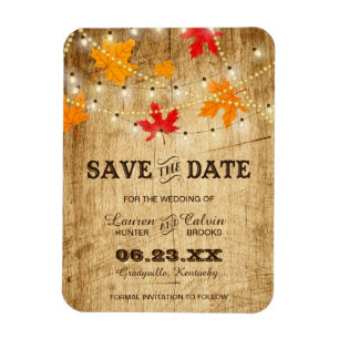 Magnet Flexible Mariage campagnard d'automne Enregistrer la date a