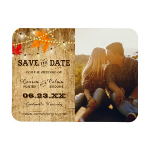 Magnet Flexible Mariage campagnard d'automne Enregistrer la date a