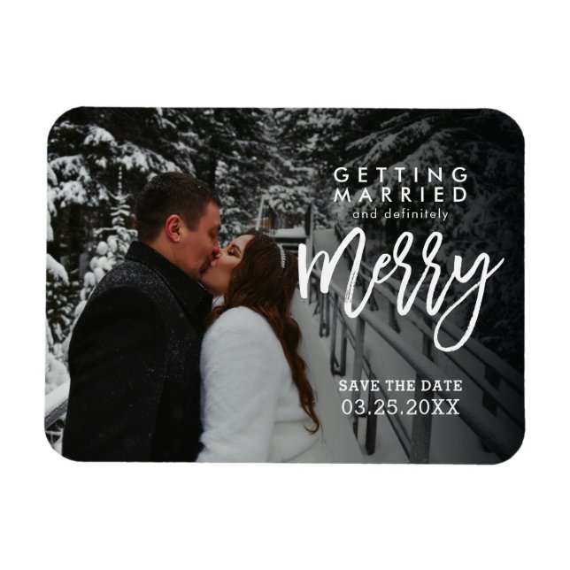 Magnet Flexible Mariage & Célébration Joyeuse Enregistrez la Date  (Horizontal)