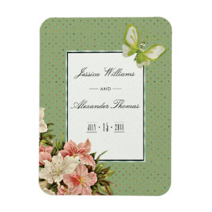 Magnet Flexible Mariage Chic Lilies & Papillon Bijou
