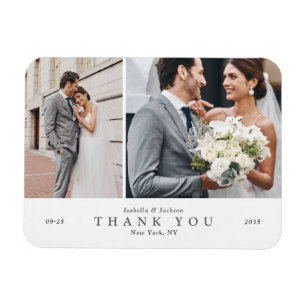 Magnet Flexible Mariage Collage de Deux Photos Minimaliste Moderne