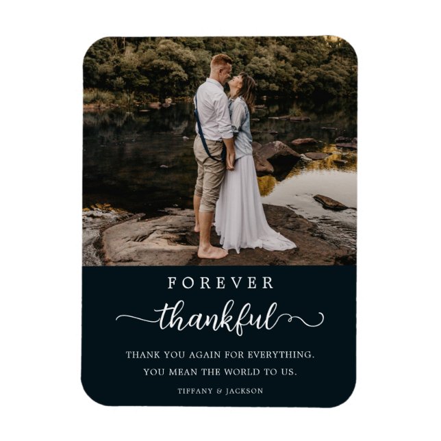 Magnet Flexible Mariage Couple Photo Forever ThankScript (Vertical)