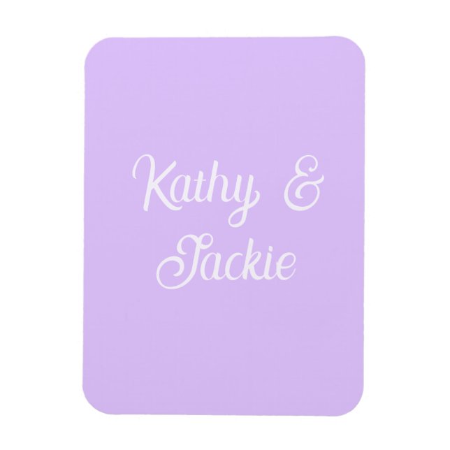 Magnet Flexible Mariage couple rétro pastel violet nom stylé na (Vertical)