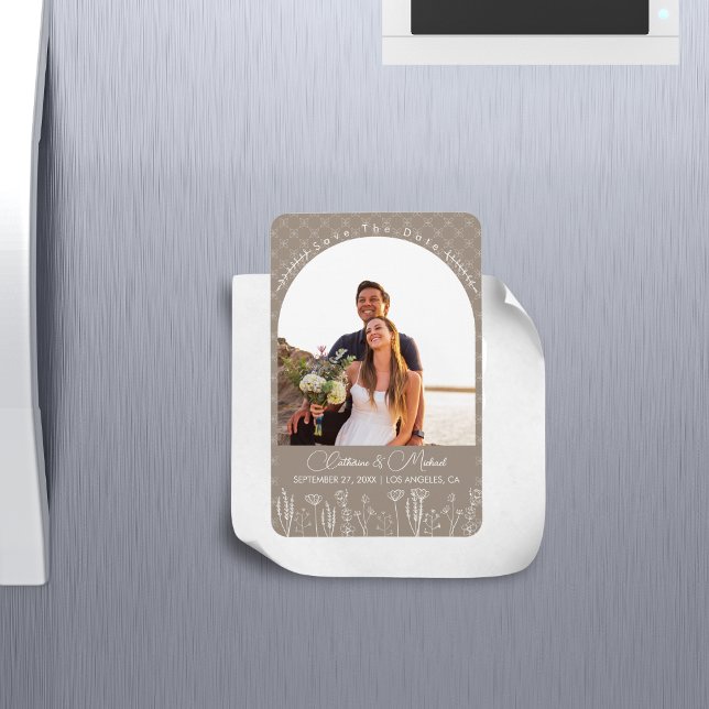 Magnet Flexible Mariage d'arche de Bohême Fleur sauvage beige (Créateur téléchargé)