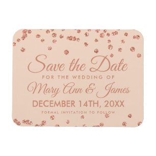 Magnet Flexible Mariage Date de sauvegarde Rose Gold Parties scint