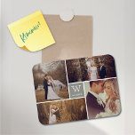 Magnet Flexible Mariage de bloc moderne Monogramme Photo Collage M<br><div class="desc">Conçu par fat*fa*tin. Facile à customiser avec votre propre texte,  photo ou image. Pour des demandes personnalisées,  veuillez contacter fat*fa*tin directement. Des frais personnalisés s'appliquent. www.zazzle.com/fat_fa_tin www.zazzle.com/color_therapy www.zazzle.com/fatfatin_blue_knot www.zazzle.com/fatfatin_red_knot www.zazzle.com/fatfatin_mini_me www.zazzle.com/fatfatin_box www.zazzle.com/fatfatin_design www.zazzle.com/fatfatin_ink</div>