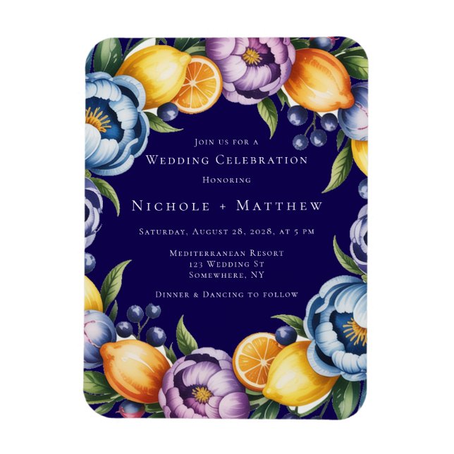 Magnet Flexible Mariage de bouquet Citrus méditerranéen (Vertical)