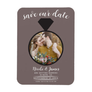 Magnet Flexible Mariage de champignons Taupe photo Enregistrer la