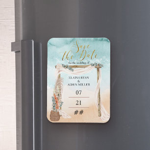 Magnet Flexible Mariage de destination bohème sur la plage avec ar