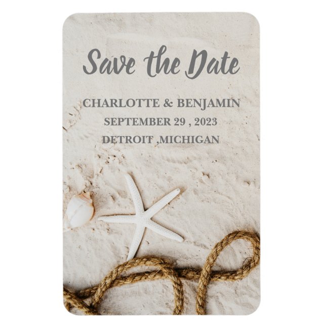 Magnet Flexible Mariage de destination tropicale sur la plage Enre (Vertical)