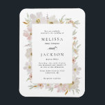 Magnet Flexible Mariage de fleurs d'aquarelle crème et bleu<br><div class="desc">Mariage de fleurs d'aquarelle crème et bleu</div>