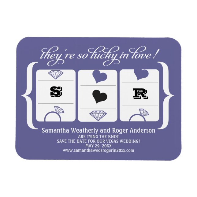 Magnet Flexible Mariage de machine à sous Enregistrer la date (Horizontal)
