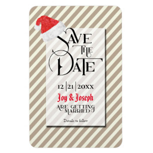 Magnet Flexible Mariage de Noël contemporain avec Red Santa Hat