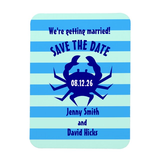 Magnet Flexible Mariage de plage crabe nautique (Vertical)
