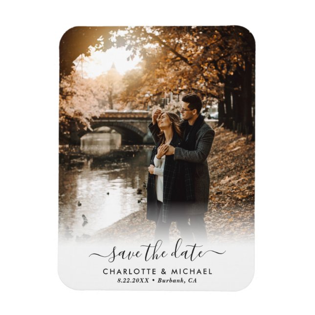 Magnet Flexible Mariage De Script Personnalisé Photo Enregistrer L (Vertical)