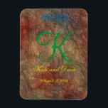 Magnet Flexible Mariage de texture rouge de bronze<br><div class="desc">Bronze Texture rouge 3d Monogramme</div>
