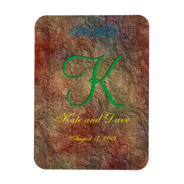 Magnet Flexible Mariage de texture rouge de bronze (Vertical)