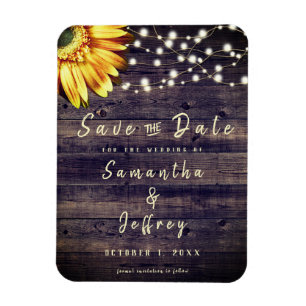 Magnet Flexible Mariage de tournesol d'automne rustique Enregistre