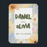 Magnet Flexible Mariage d'illustration florale aquarelle<br><div class="desc">Aquarelle Mariage d'illustration florale</div>