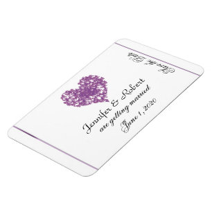 Magnet Flexible Mariage du coeur de papillon violet Enregistrer la