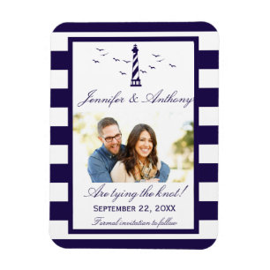 Magnet Flexible Mariage du phare nautique Photo Enregistrer la dat