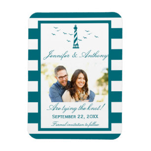 Magnet Flexible Mariage du phare nautique Photo Enregistrer la dat