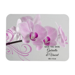 Magnet Flexible Mariage élégant à l'orchidée rose Enregistrer la d